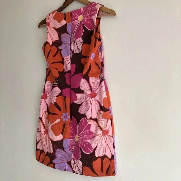 Vintage Floral Sheath Dress a la Lilly Pulitzer Sleeveless Festive Retro - Picture 6 of 13